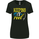 Keeping it Reel Funny Fishing Fisherman Womens Wider Cut T-Shirt Black