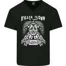 Killer Clown in Town Halloween Mens V-Neck Cotton T-Shirt Black