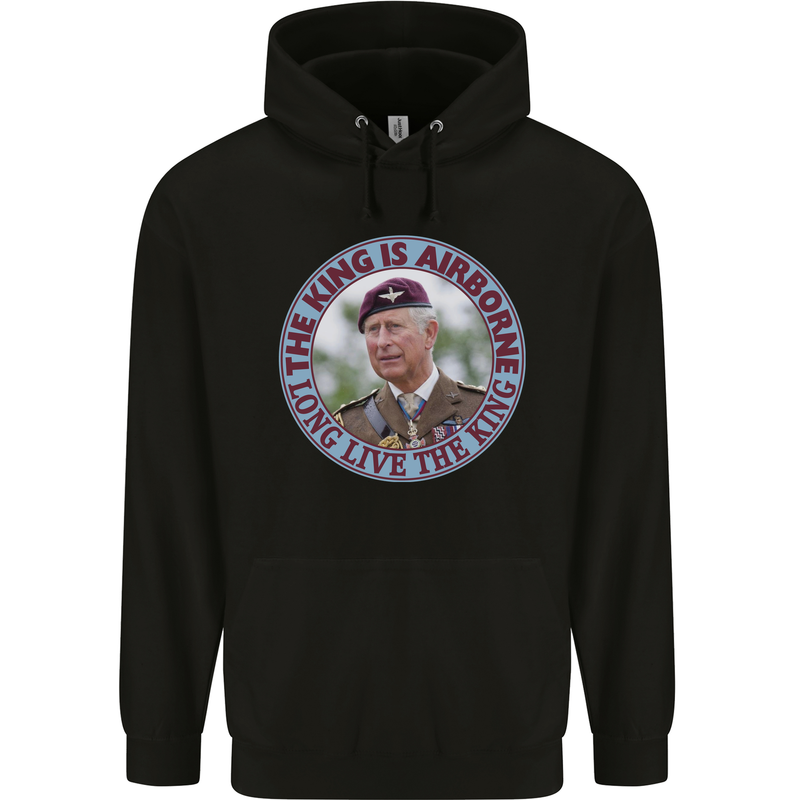 King Airborne Mens 80% Cotton Hoodie Black