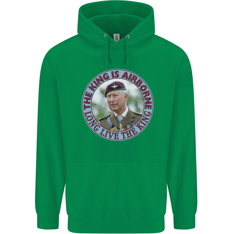 King Airborne Mens 80% Cotton Hoodie Irish Green