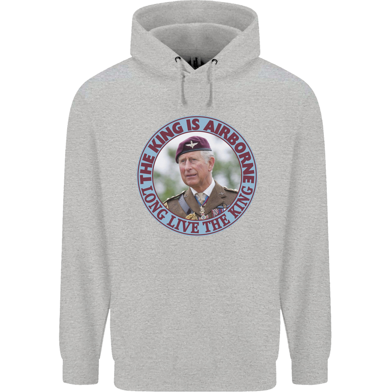 King Airborne Mens 80% Cotton Hoodie Sports Grey