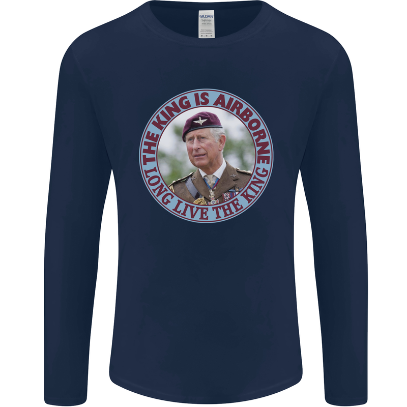 King Airborne Mens Long Sleeve T-Shirt Navy Blue