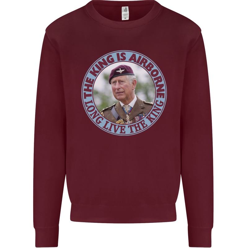 King Airborne Mens Sweatshirt Jumper Maroon