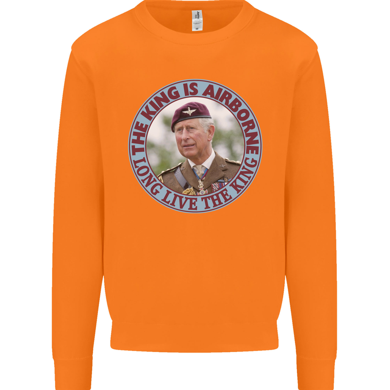 King Airborne Mens Sweatshirt Jumper Orange