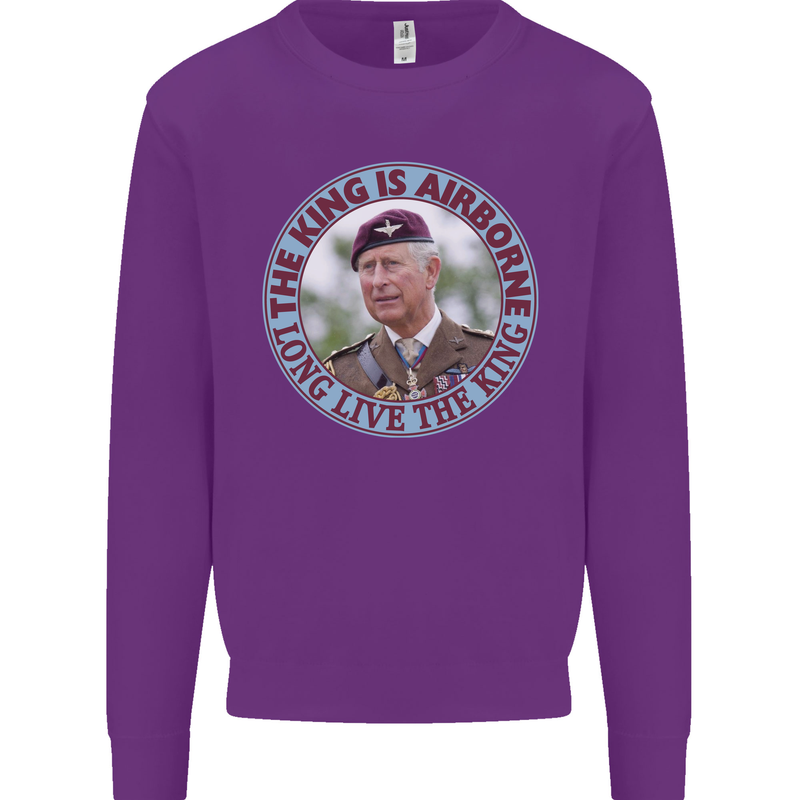 King Airborne Mens Sweatshirt Jumper Purple