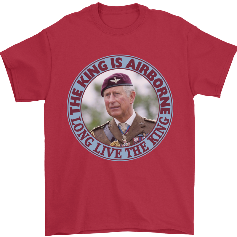 King Airborne Mens T-Shirt 100% Cotton Red