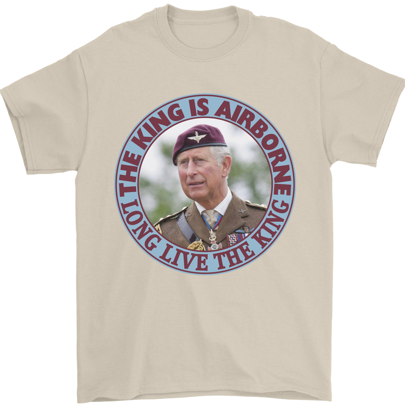 King Airborne Mens T-Shirt 100% Cotton Sand