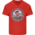 King Airborne Mens V-Neck Cotton T-Shirt Red