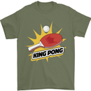 King Ping Pong Table Tennis Funny Mens T-Shirt 100% Cotton Military Green
