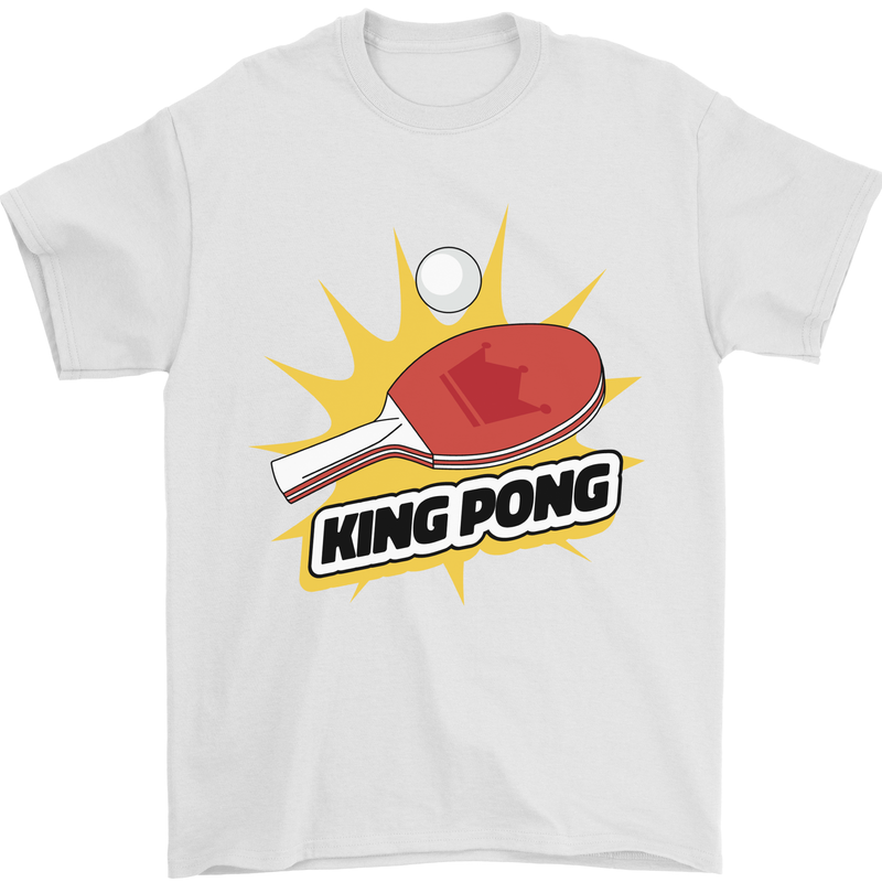King Ping Pong Table Tennis Funny Mens T-Shirt 100% Cotton White