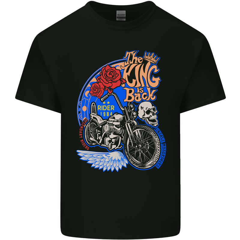 King is Back Custom Chopper Biker Motorcycle Kids T-Shirt Childrens Black