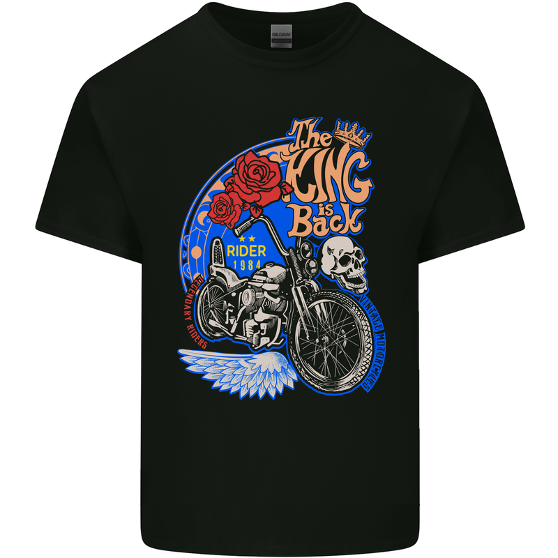 King is Back Custom Chopper Biker Motorcycle Mens Cotton T-Shirt Tee Top Black