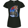 King is Back Custom Chopper Biker Motorcycle Womens Petite Cut T-Shirt Black