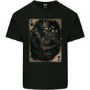 King of Hearts Skull Playing Cards Kids T-Shirt Childrens Black