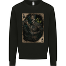 King of Hearts Skull Playing Cards Mens Sweatshirt Jumper Black
