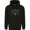 King of the Lions Fantasy Mens 80% Cotton Hoodie Black