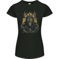 King of the Underworld Demon Skull Womens Petite Cut T-Shirt Black