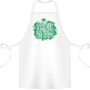 Kiss Me I'm Irish Funny St Patricks Day Cotton Apron 100% Organic White
