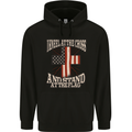 Kneel at the Cross Christian USA Flag Jesus God Childrens Kids Hoodie Black