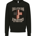 Kneel at the Cross Christian USA Flag Jesus God Mens Sweatshirt Jumper Black