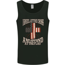 Kneel at the Cross Christian USA Flag Jesus God Mens Vest Tank Top Black