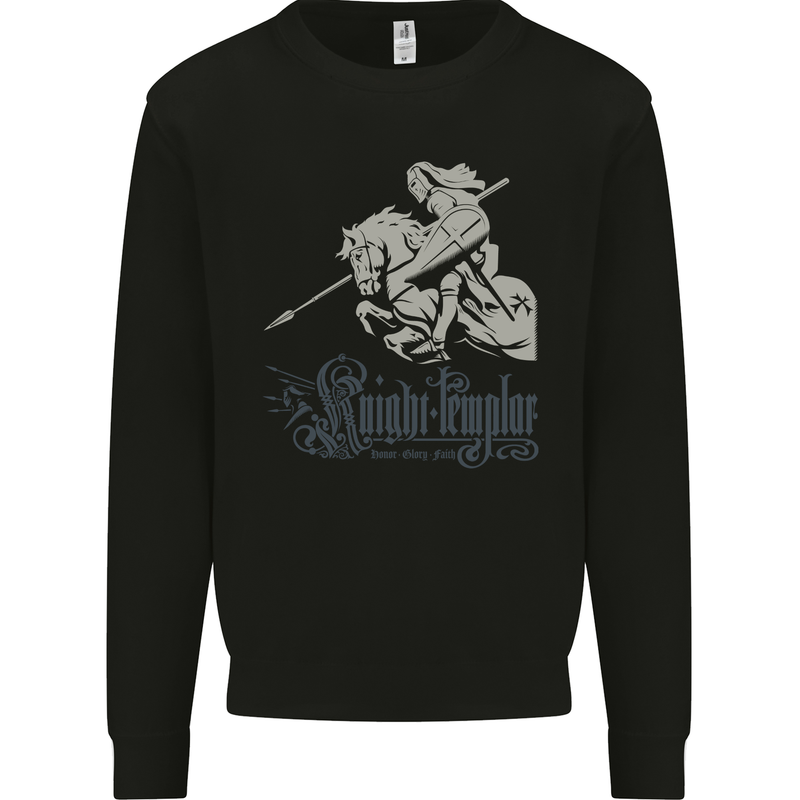 Knights Templar St Georges Day Horse Dragn Mens Sweatshirt Jumper Black