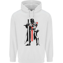 Knights Templar With Broad Sword Mens 80% Cotton Hoodie White