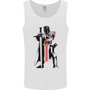 Knights Templar With Broad Sword Mens Vest Tank Top White