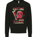 Knitting is My Dark Pleasure Sewing Kids Sweatshirt Jumper Black