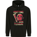 Knitting is My Dark Pleasure Sewing Mens 80% Cotton Hoodie Black