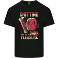 Knitting is My Dark Pleasure Sewing Mens Cotton T-Shirt Tee Top Black