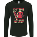 Knitting is My Dark Pleasure Sewing Mens Long Sleeve T-Shirt Black