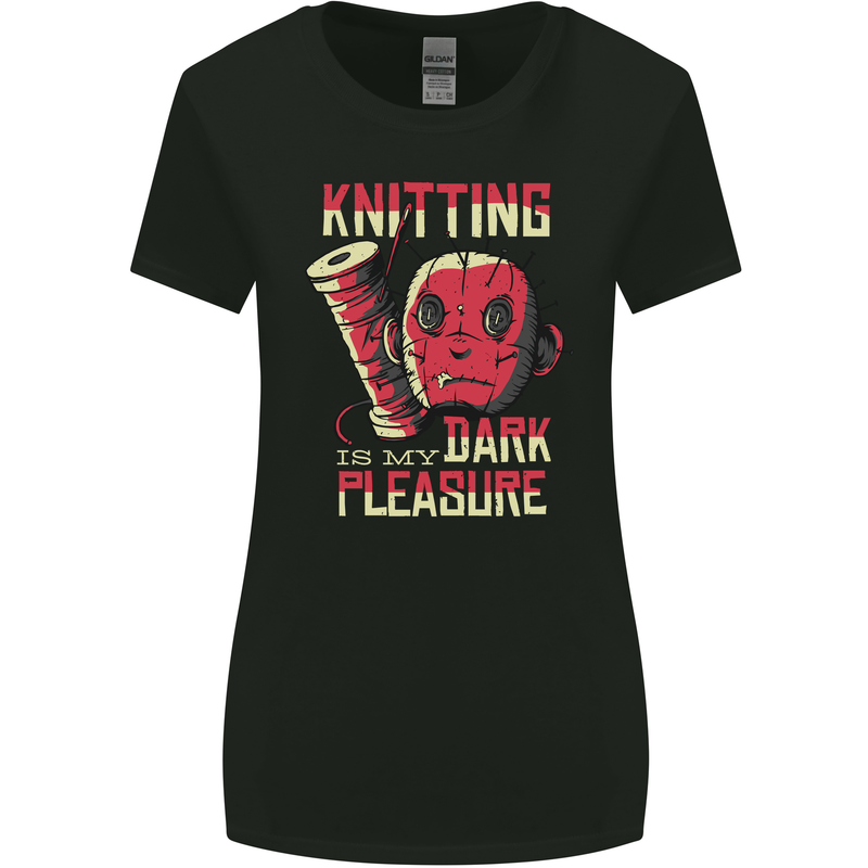 Knitting is My Dark Pleasure Sewing Womens Wider Cut T-Shirt Black
