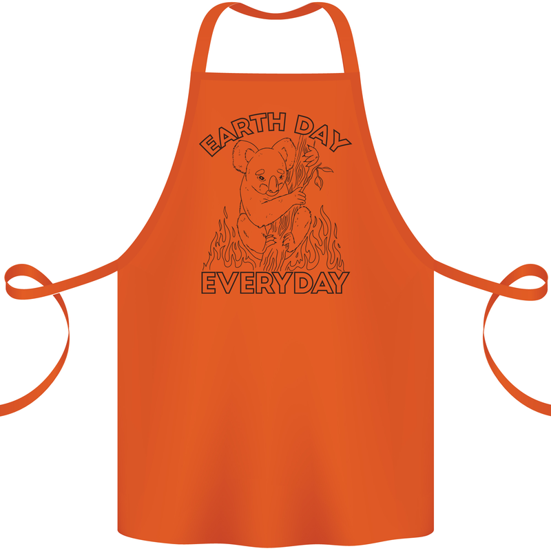 Koala Bear Earth Day Everyday Climate Change Cotton Apron 100% Organic Orange