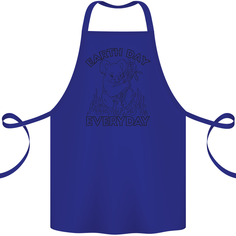 Koala Bear Earth Day Everyday Climate Change Cotton Apron 100% Organic Royal Blue