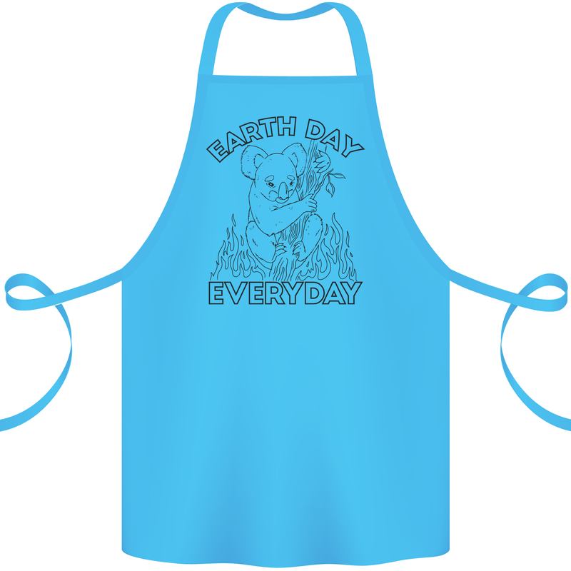 Koala Bear Earth Day Everyday Climate Change Cotton Apron 100% Organic Turquoise