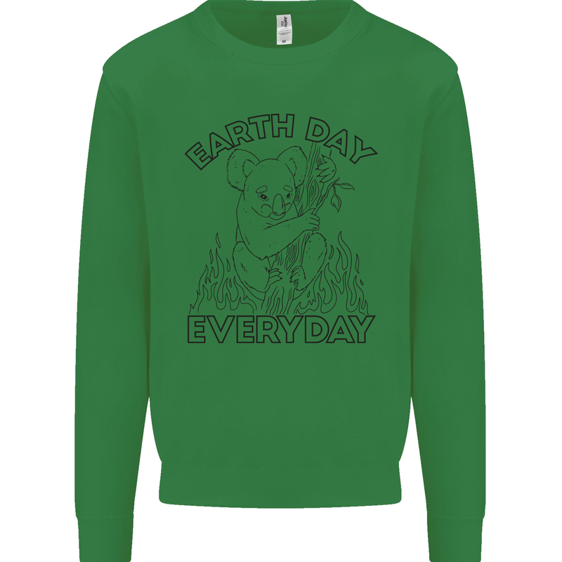 Koala Bear Earth Day Everyday Climate Change Mens Sweatshirt Jumper Irish Green