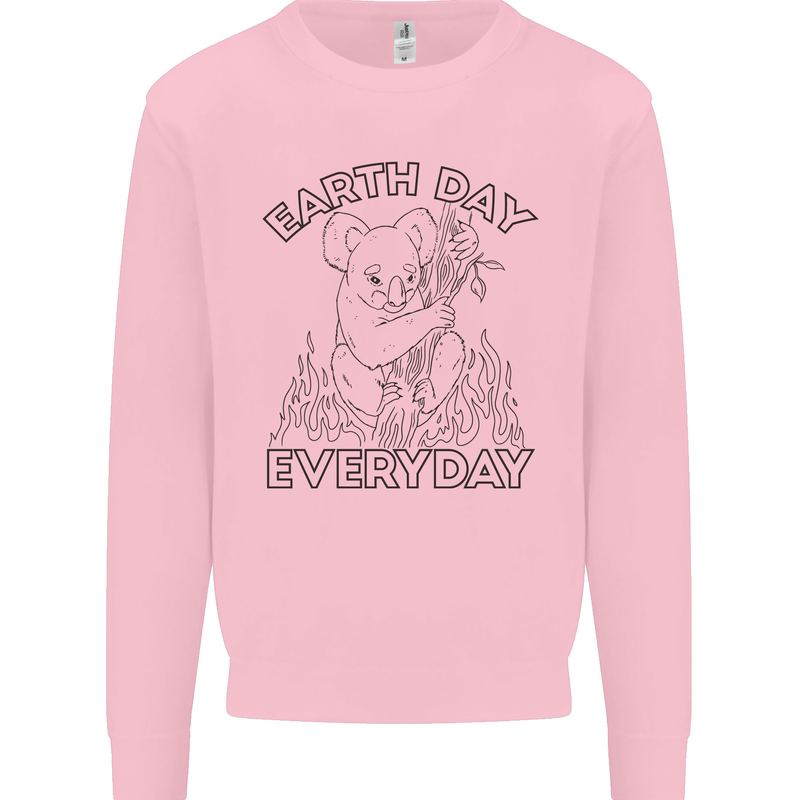 Koala Bear Earth Day Everyday Climate Change Mens Sweatshirt Jumper Light Pink