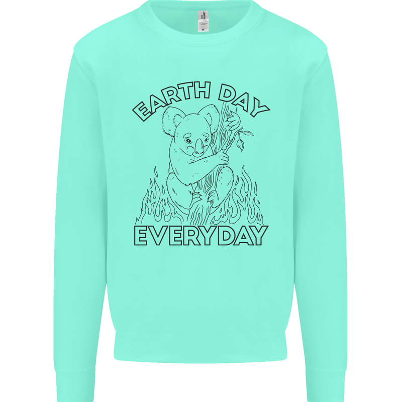 Koala Bear Earth Day Everyday Climate Change Mens Sweatshirt Jumper Peppermint