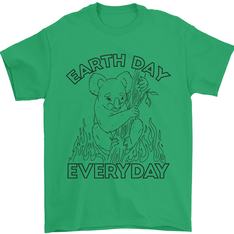 Koala Bear Earth Day Everyday Climate Change Mens T-Shirt 100% Cotton Irish Green