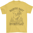 Koala Bear Earth Day Everyday Climate Change Mens T-Shirt 100% Cotton Yellow