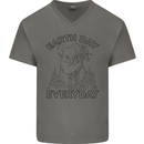 Koala Bear Earth Day Everyday Climate Change Mens V-Neck Cotton T-Shirt Charcoal