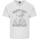 Koala Bear Earth Day Everyday Climate Change Mens V-Neck Cotton T-Shirt White