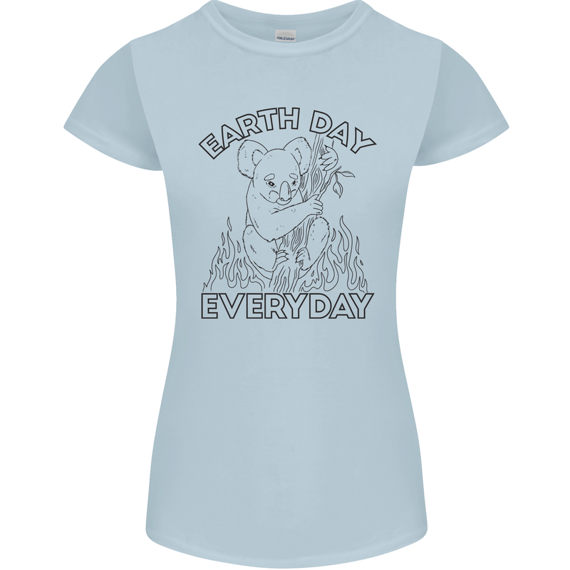 Koala Bear Earth Day Everyday Climate Change Womens Petite Cut T-Shirt Light Blue