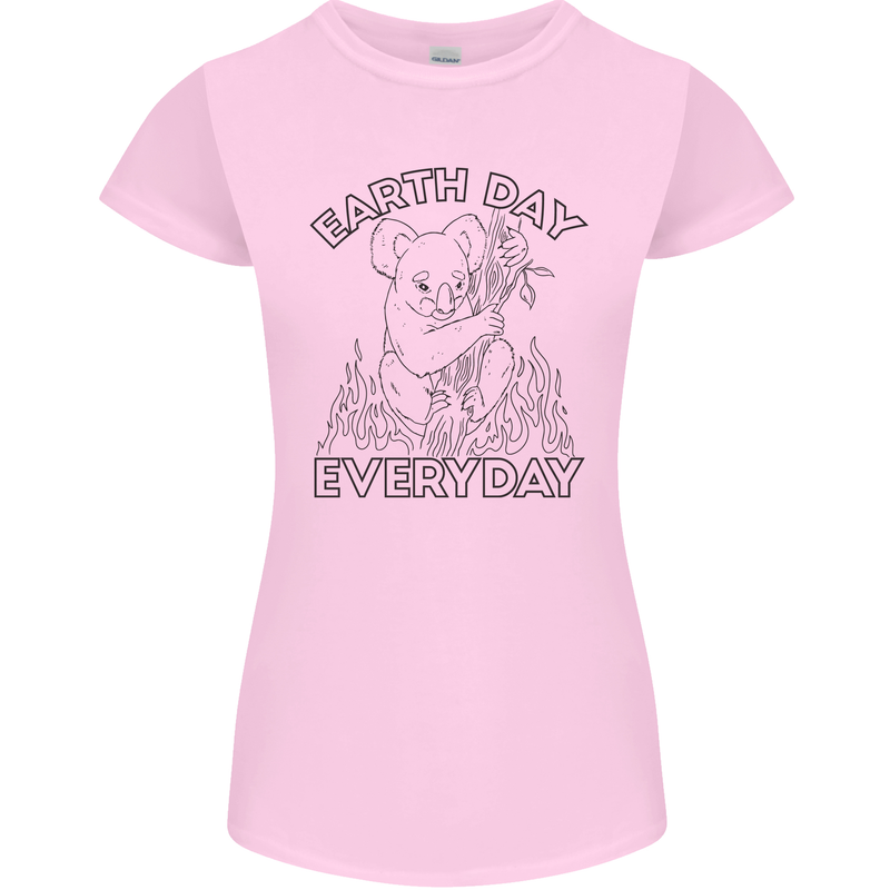 Koala Bear Earth Day Everyday Climate Change Womens Petite Cut T-Shirt Light Pink