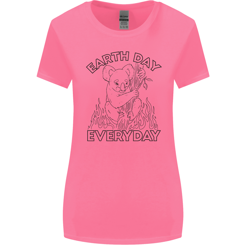 Koala Bear Earth Day Everyday Climate Change Womens Wider Cut T-Shirt Azalea