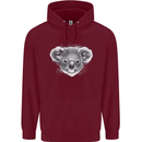Koala Bear Head Childrens Kids Hoodie Maroon