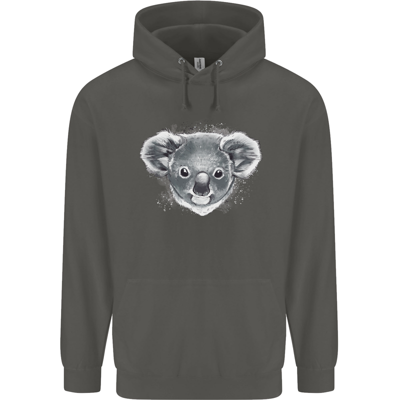 Koala Bear Head Childrens Kids Hoodie Storm Grey