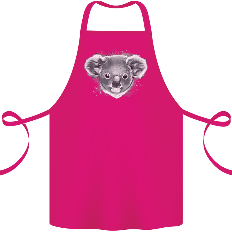 Koala Bear Head Cotton Apron 100% Organic Pink