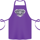 Koala Bear Head Cotton Apron 100% Organic Purple
